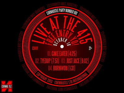 Cornhustle Flyer Series #1 dj flyer linework live minimal music nebraska omaha pattern record typography vinyl