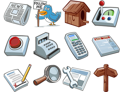 Universal One business google icon outline set