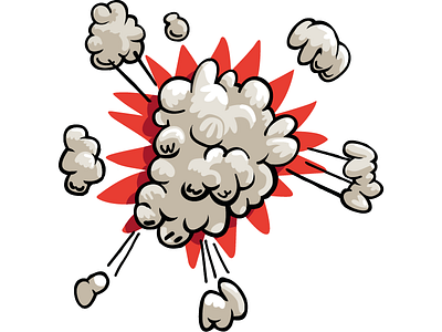 Explosion cartoon comic graphic illustration outline