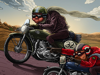 Isle Of Man - Motos character design digital painting illustration