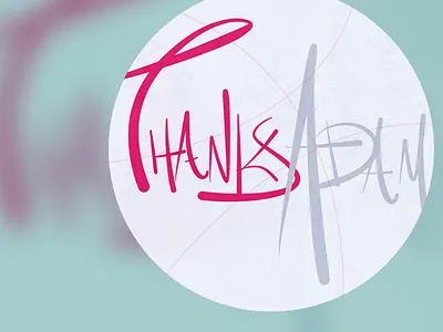 Hi Dribbble! abstract circle fun illustration lettering thank you