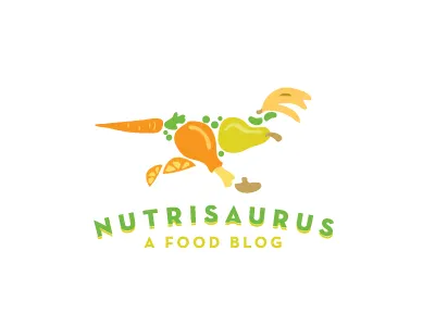 Nutrisaurus.com Logo animal animals diet eating food fruit healthy logo logo design logos restaurant vegetables