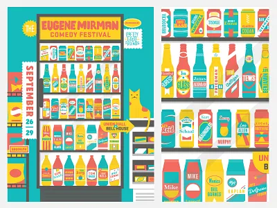 Chuckle Fest beer bodega cats are gross comedy festival flammin hots milk poster