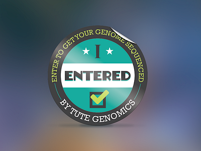 Genomics Sticker background blur circle conference contest enter fold giveaway glossy sticker teal