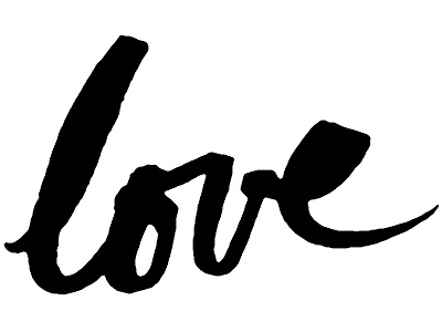 love brush script lettering uppercase magazine