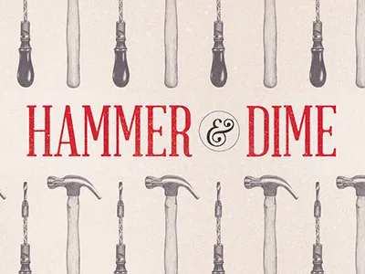 Hammer & Dime Logo design identity illustration logo typography
