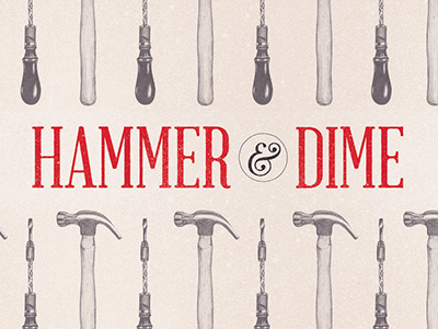 Hammer & Dime Logo design identity illustration logo typography