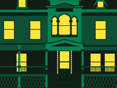 Spooky House green halloween house spooky vector wip