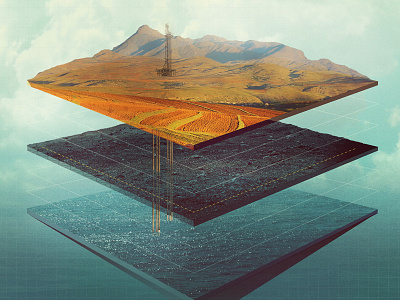 Reservoir earth illustration levels ocean sky terrain water