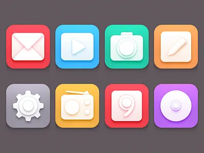 Undressed Icons calendar camera email icons music notes radio sanityd setting undressed video