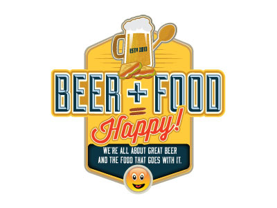 Beer+Food=Happy beer happy labels sandwiches smiley