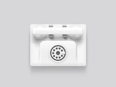 Phone android call icon phone retro simple white
