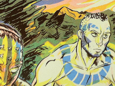 Luk Zephyr and the Savage Race accordian book silkscreen
