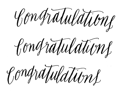 congratulations calligraphy scan script