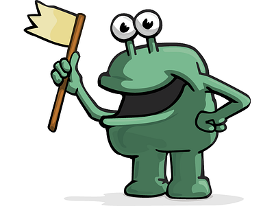 Alien With Flag alien art cartoon drawing illustration ufo vector