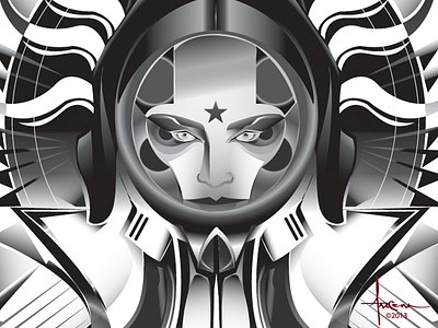 Dementia Spacegirl Orlando Arocena 2013 adobe illustrator orlando arocena sexy spacegirl vector