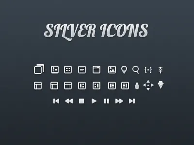 Silver Icons buy collection download icons landing pack page ui