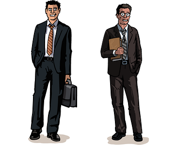 Business art business cartoon happy illustration man outline