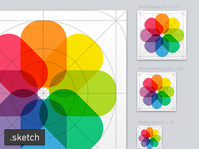 iOS 7 photo app icon icon ios7 ipad iphone photo retina sketch sketchapp template