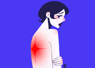 SCARS | Personal Project 2d blue editorial emotions feelings illustration publishing red woman women