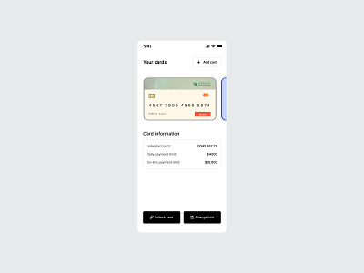 A blocked payment card screen app design figma graphic design ui ux