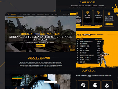 Competitive Gaming Battle Website action gaming adrenaline battles competitive gaming engaging interface game modes gaming website high stakes gameplay immersive ui interactive visuals intuitive navigation leaderboard design modern layout motion design multiplayer features player rankings responsive design reward system shooter game ui ux ui web design