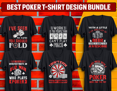 Poker T-Shirt Design Bundle poker theme t shirt