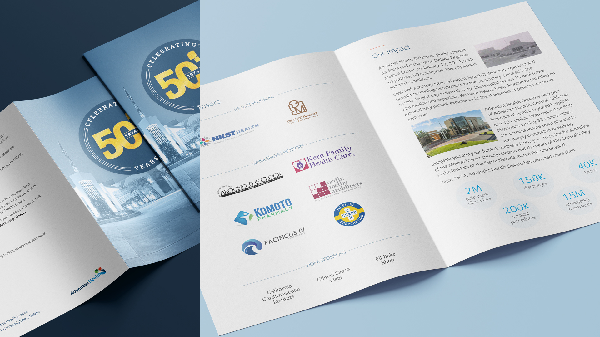 Adventist Health Delano | 50 Year Anniversary Brochure brand brochure graphic design