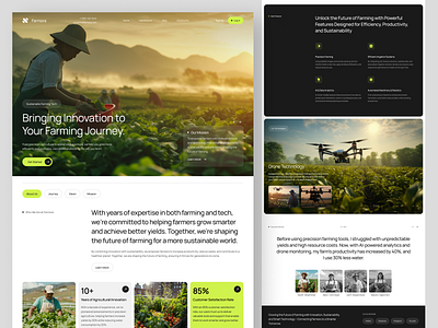 Farmora - Agriculture Landing Page achmad hakim agriculture clean design farm farmer farming fresh green hakim harvest landing page minimalist modern farming nature simple spark pixel technology ui ux