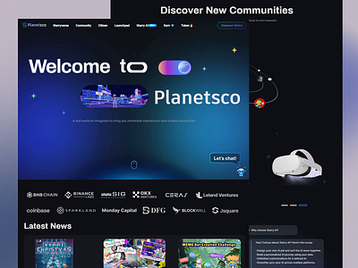 Planetsco Community Website Design ai powered blockchain community community platform crypto platform dashboard digital experience dynamic ui transitions interactive metaverse ui interface design landing page motion design motion graphics nft ecosystem ui design ux design uxui motion wallet web3 web3 platform