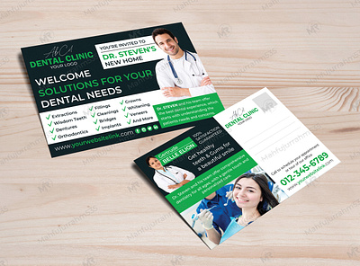 Dental Services Postcard Design dental health postcard