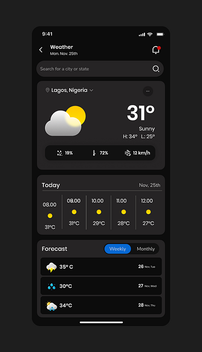 Weather App weather app design weather app screen