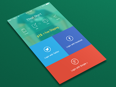 Flat Boxed Login Screen Ios 7 app ios store themes