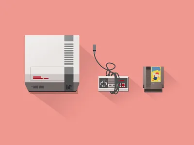 video game console 80s icon illustration nes