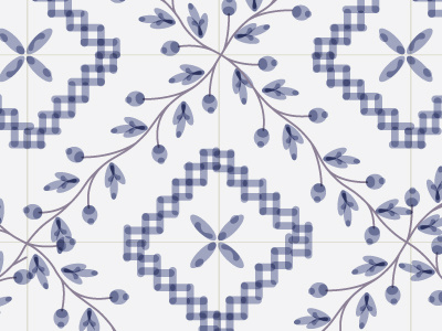 Spanish Tile flora flower illustration kitchen pattern spanish tile