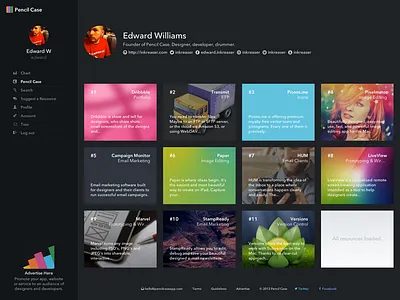 Pencil Case UI V2 dark pencil case sidebar tiles ui