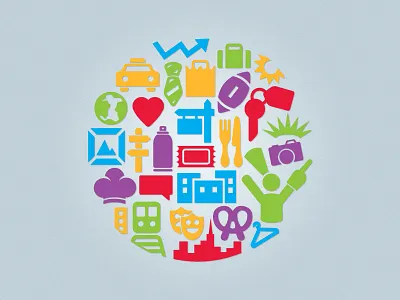 Logo Concept branding color fun location new york nyc rebrand travel vector