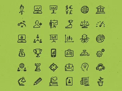 Busy Icons Free business doodle e commerce finance free freebie hand drawn icons management sketch start up ui