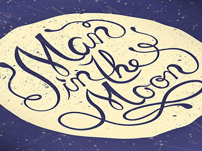 Man in the Moon Book Cover book cover hand lettering print