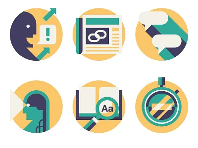 Wired UK - How To book icons illustration magnifying glass newspaper social spot stopwatch wired uk