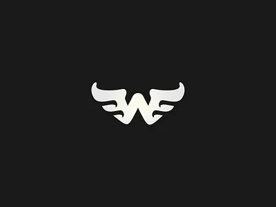 W air bird fan feather fly letter logo simple wind wing