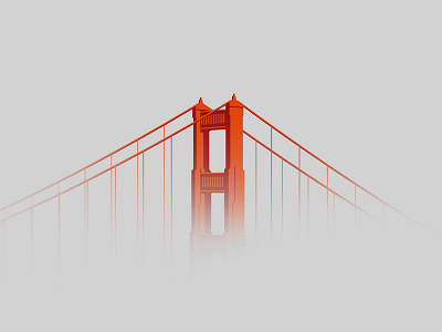 Golden Gate Bridge fog golden gate bridge illustration ios7 iphone san francisco wallpaper