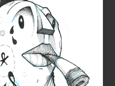 dude black character cigarette drawing ink lips tears