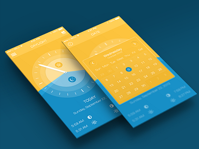 Daylight App - Date app calendar date daylight design ios7 iphone 5 mobile moon sun ui