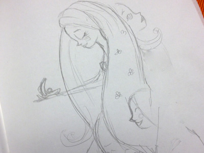 Mermaid initial explortion exploration illustration mermaid sketch work in progress