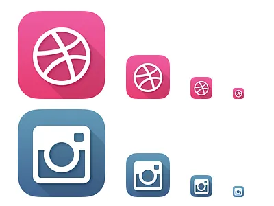 Dribbble&Instagram iOS7 icons clean drib dribbble free icon insta instagram ios7 nice