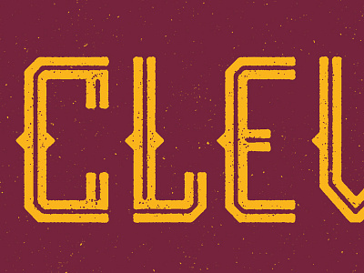 Cleveland distressed typography wordmark