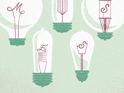 Light Bulbs illustration light bulb poster
