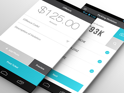 Mobile Parking Meter - Pt2 android app icon interaction interface layout mobile parking ticket typography ui ux