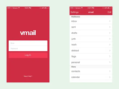 Maill App Redesign app design ios7 mail redesign vmail
